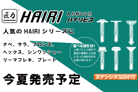 HAIRIドリルビス ステンレスSUS410